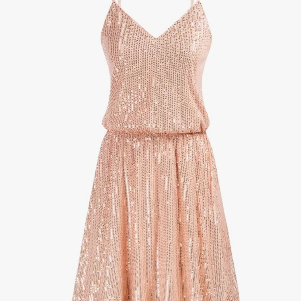 Light Pink Sequined Slip Dress (M)